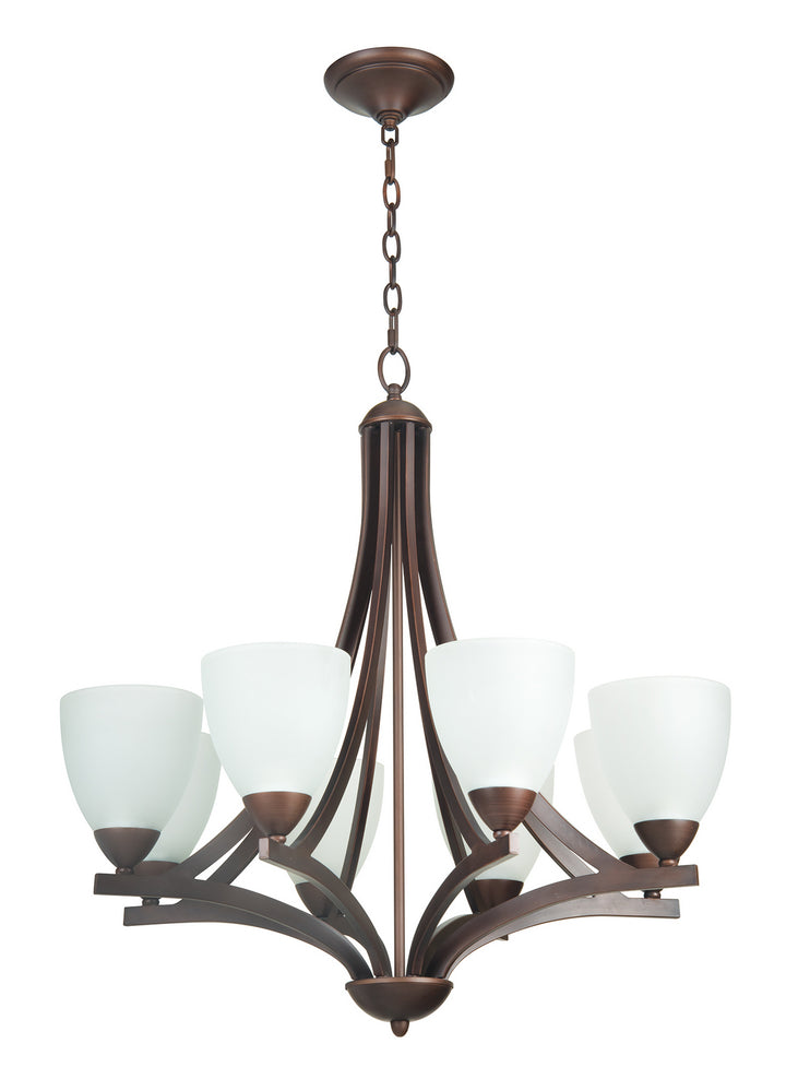 Craftmade Almeda 37728-OLB-WF Chandelier Light - Oiled Bronze w/White Frost