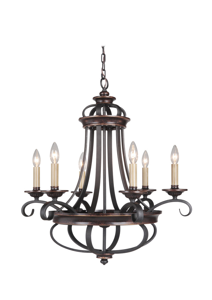 Craftmade Stafford 38726-AGTB Chandelier Light - Aged Bronze/Textured Black