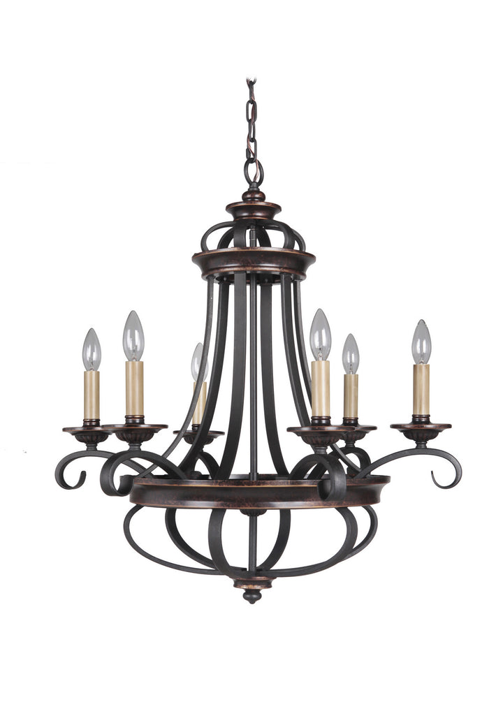 Craftmade Stafford 38726-AGTB Chandelier Light - Aged Bronze/Textured Black