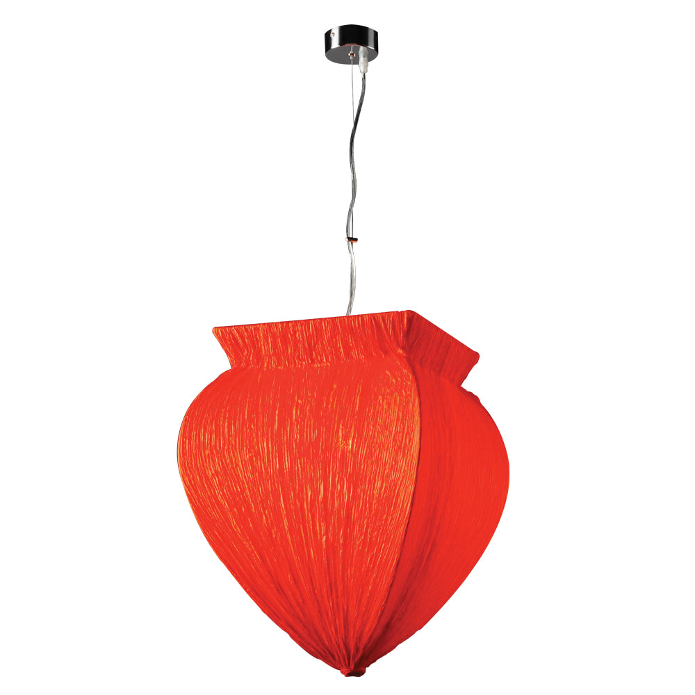 PLC Bombay 73034 RED Pendant Light - Polished Chrome