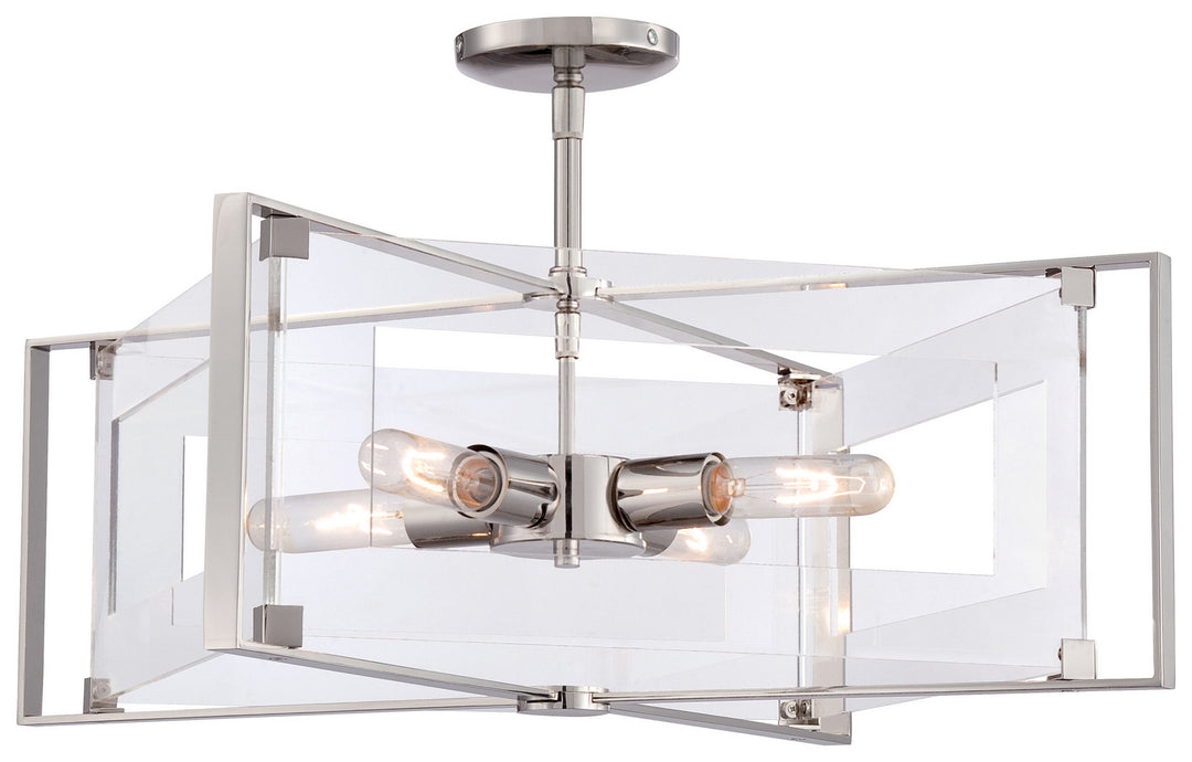 George Kovacs Crystal Clear P1403-613 Pendant Light - Polished Nickel