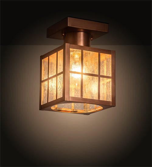 Meyda Tiffany Lighting 64945 Hudson Welcome One Light Flushmount Outdoor Copper/Antique/Verde