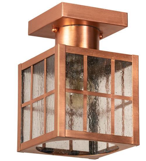 Meyda Tiffany Lighting 64945 Hudson Welcome One Light Flushmount Outdoor Copper/Antique/Verde