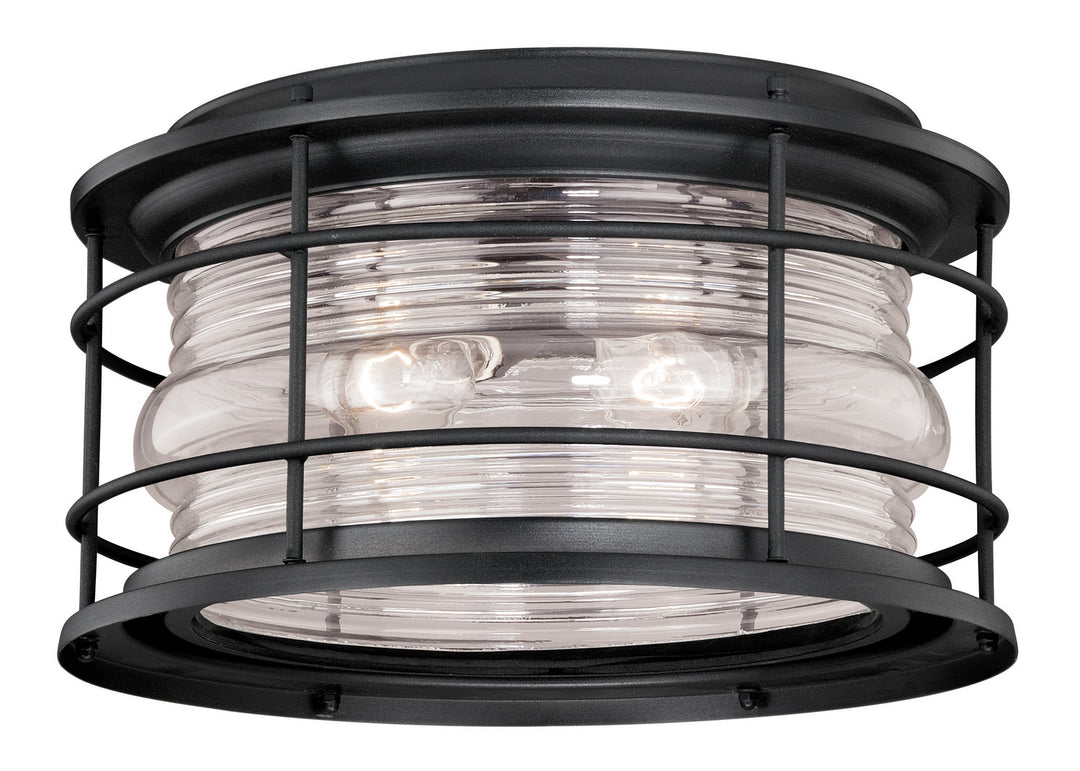 Vaxcel Lighting T0167 Hyannis Two Light Outdoor Flush Mount Outdoor Black