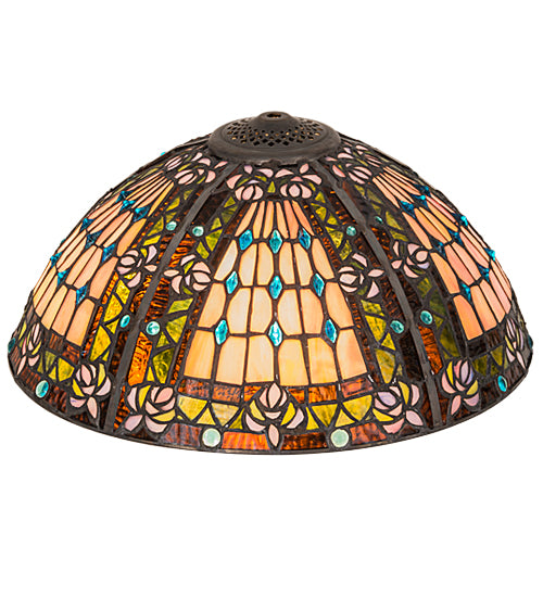 Meyda Tiffany Lighting 64983 Fleur-De-Lis Shade Lamp Shade Bronze / Dark