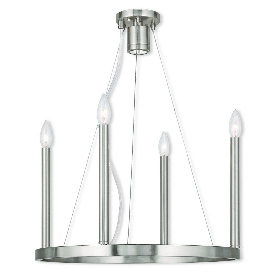 Livex Alpine 40244-91 Chandelier Light - Brushed Nickel