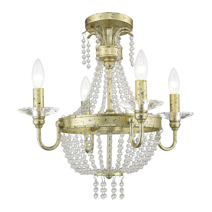 Livex Valentina 51844-28 Chandelier Light - Hand Applied Winter Gold