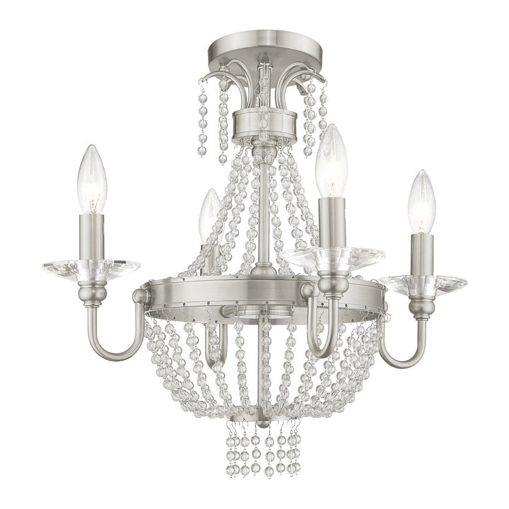 Livex Valentina 51844-91 Chandelier Light - Brushed Nickel