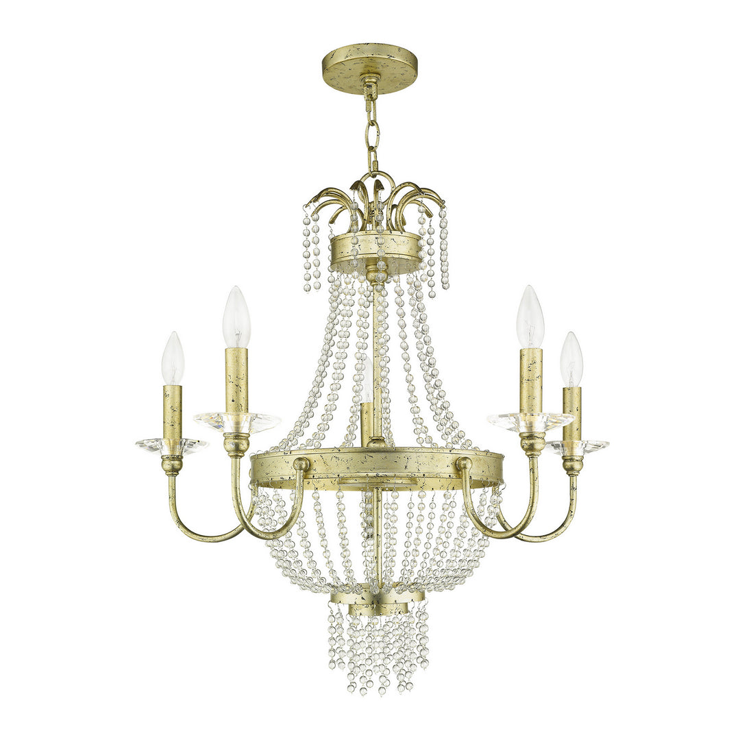 Livex Valentina 51845-28 Chandelier Light - Hand Applied Winter Gold