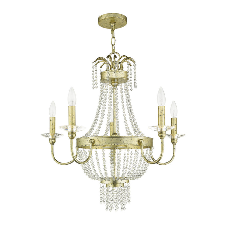 Livex Valentina 51845-28 Chandelier Light - Hand Applied Winter Gold