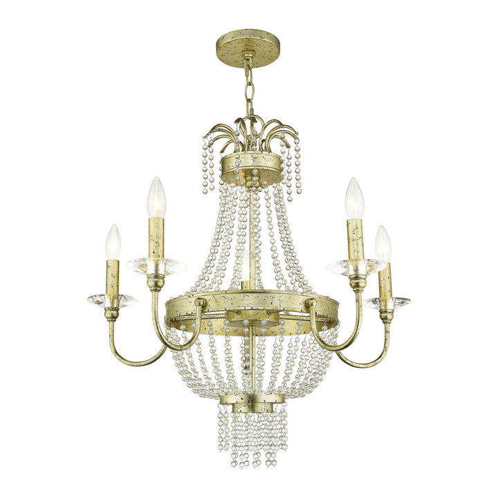 Livex Valentina 51845-28 Chandelier Light - Hand Applied Winter Gold