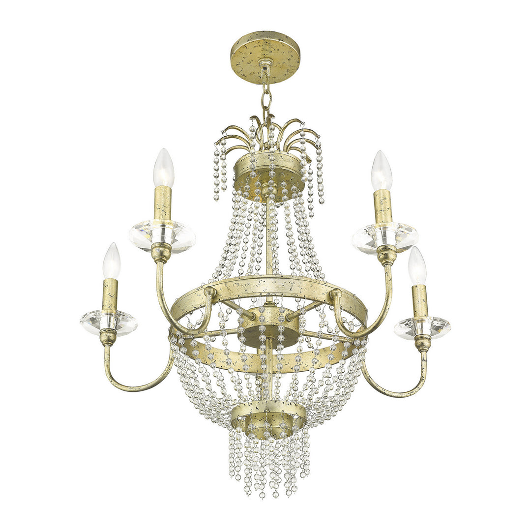 Livex Valentina 51845-28 Chandelier Light - Hand Applied Winter Gold