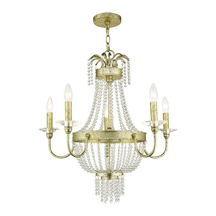 Livex Valentina 51845-28 Chandelier Light - Hand Applied Winter Gold