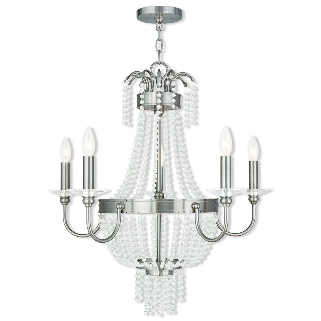 Livex Valentina 51845-91 Chandelier Light - Brushed Nickel