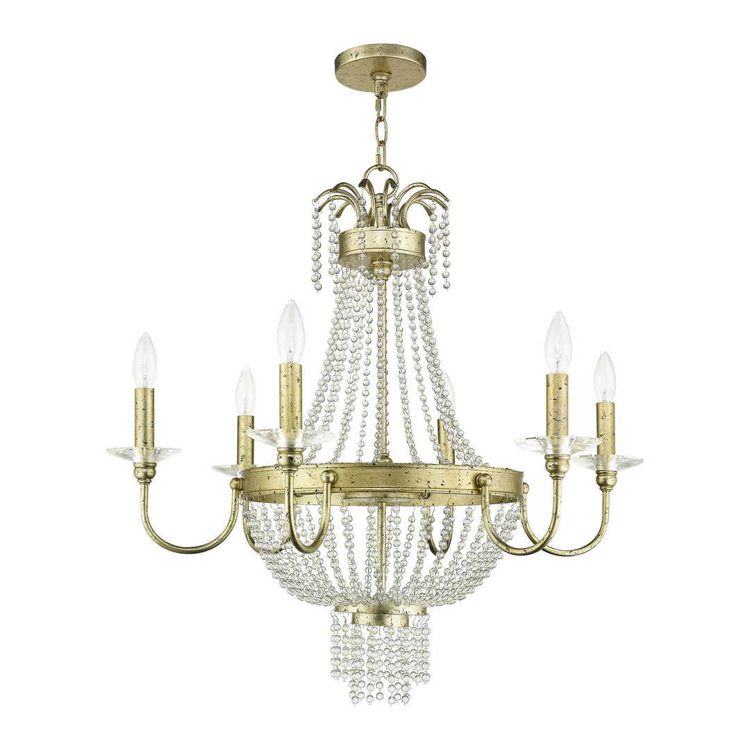 Livex Valentina 51846-28 Chandelier Light - Hand Applied Winter Gold