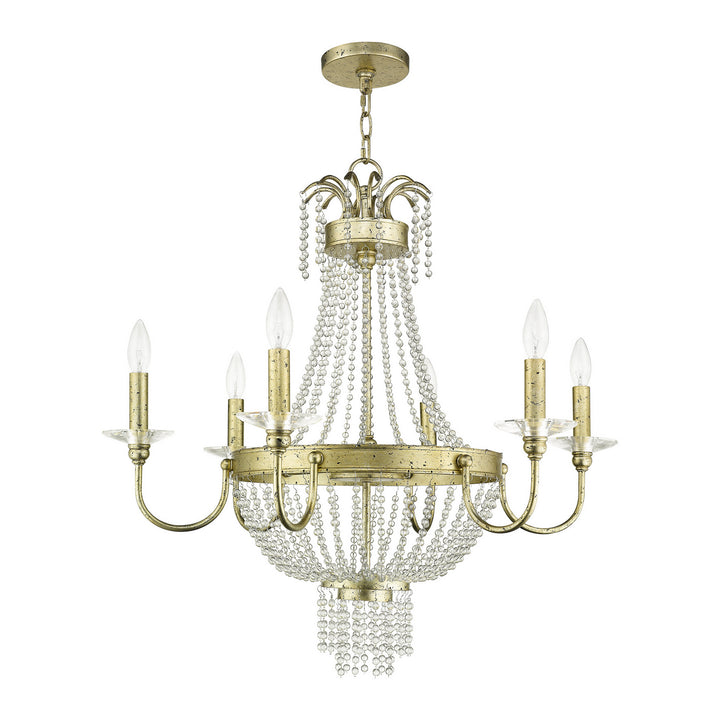Livex Valentina 51846-28 Chandelier Light - Hand Applied Winter Gold