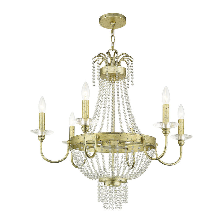 Livex Valentina 51846-28 Chandelier Light - Hand Applied Winter Gold