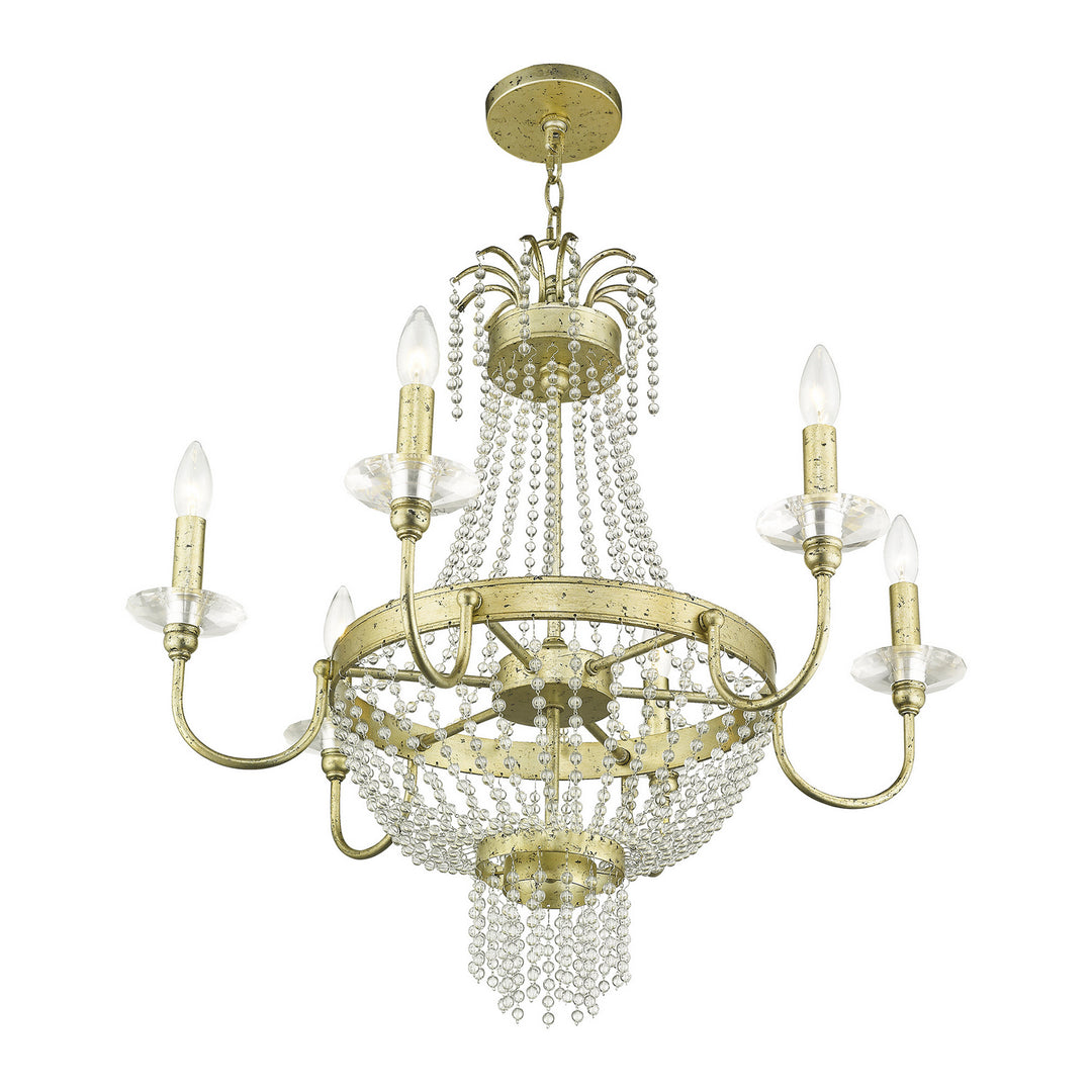 Livex Valentina 51846-28 Chandelier Light - Hand Applied Winter Gold