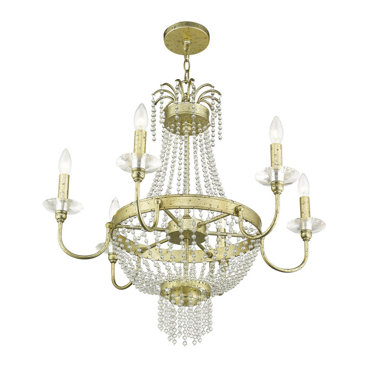 Livex Valentina 51846-28 Chandelier Light - Hand Applied Winter Gold