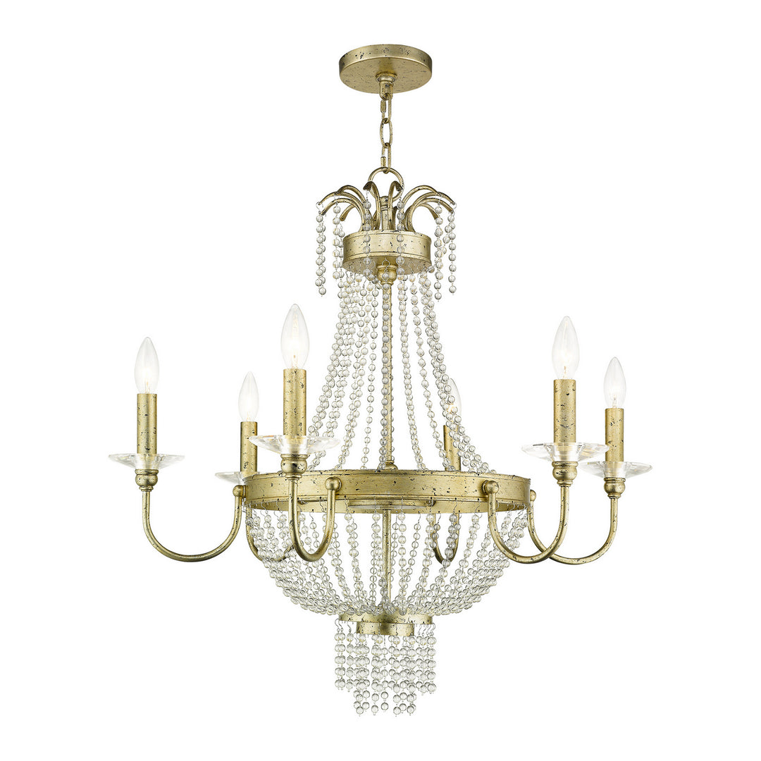Livex Valentina 51846-28 Chandelier Light - Hand Applied Winter Gold