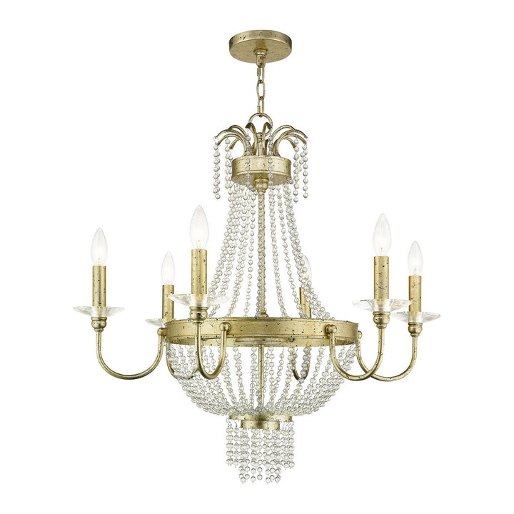 Livex Valentina 51846-28 Chandelier Light - Hand Applied Winter Gold