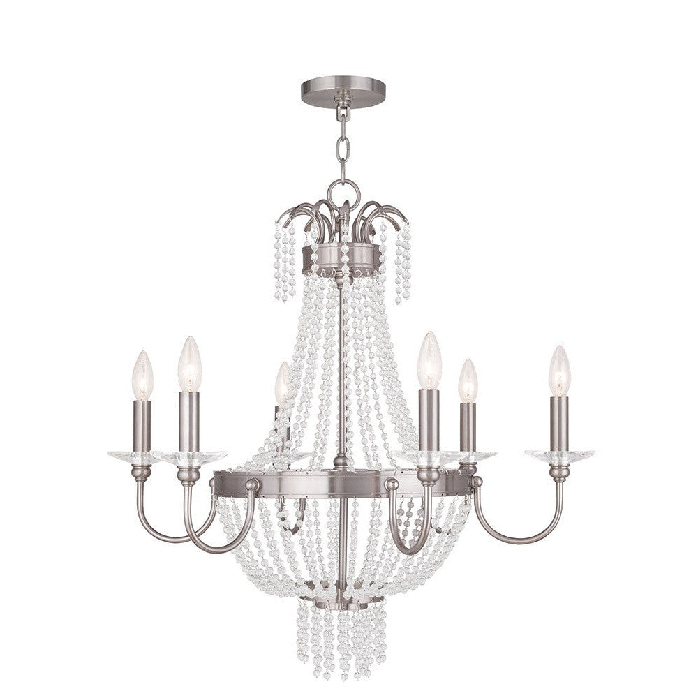 Livex Valentina 51846-91 Chandelier Light - Brushed Nickel