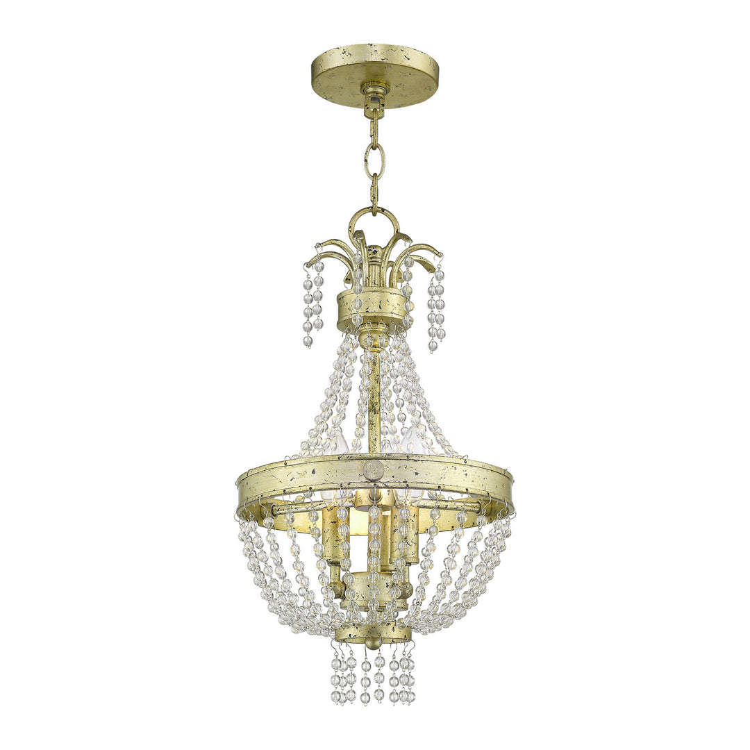 Livex Valentina 51853-28 Pendant Light - Hand Applied Winter Gold