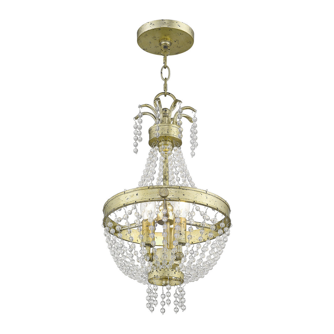 Livex Valentina 51853-28 Pendant Light - Hand Applied Winter Gold