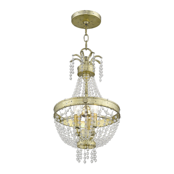 Livex Valentina 51853-28 Pendant Light - Hand Applied Winter Gold