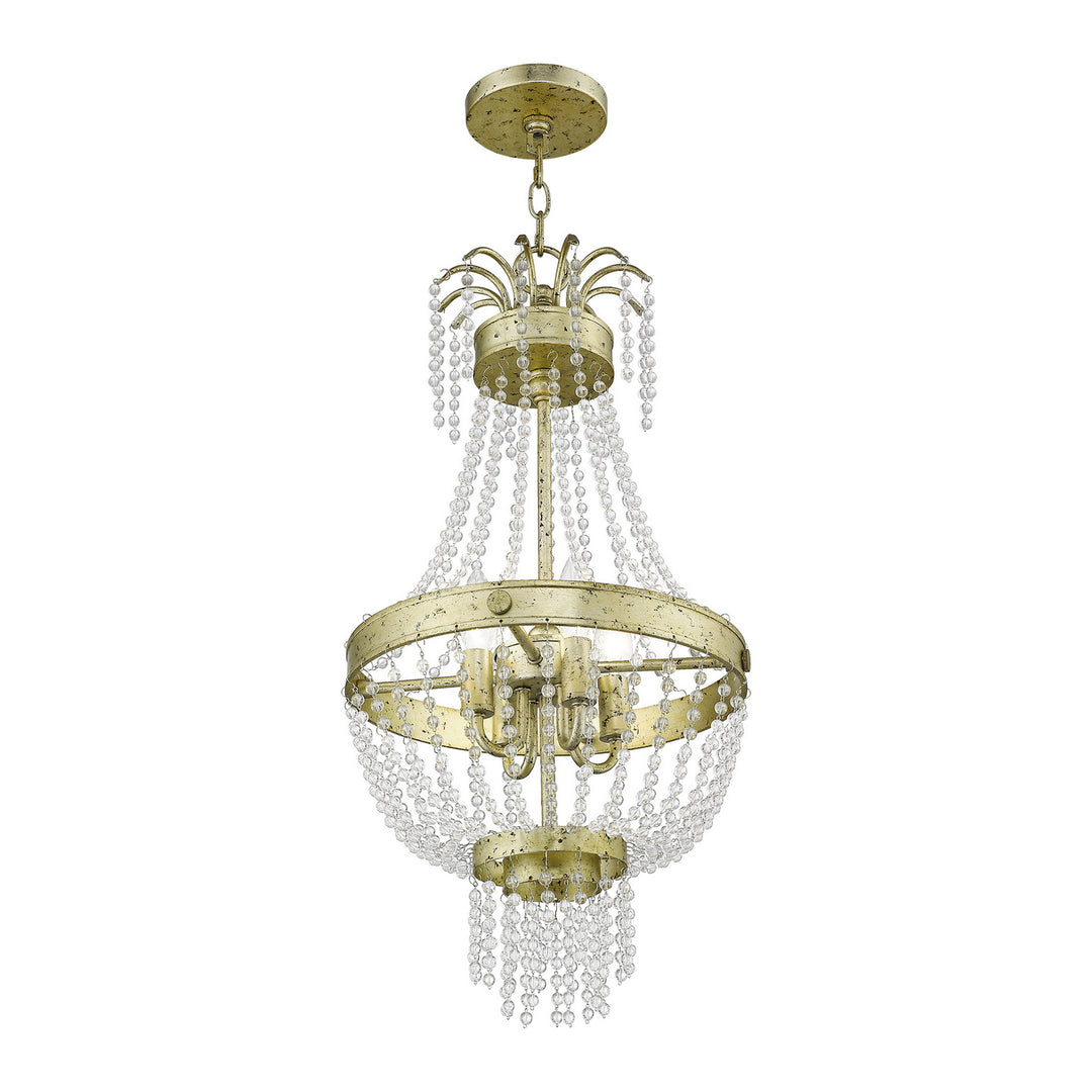 Livex Valentina 51854-28 Pendant Light - Hand Applied Winter Gold