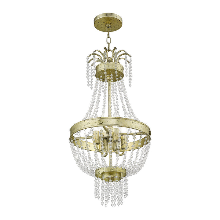 Livex Valentina 51854-28 Pendant Light - Hand Applied Winter Gold