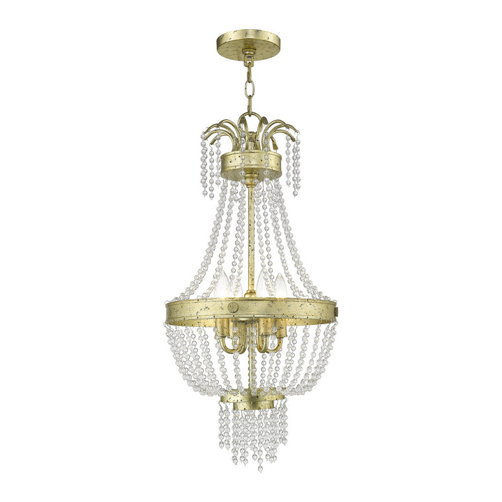 Livex Valentina 51854-28 Pendant Light - Hand Applied Winter Gold