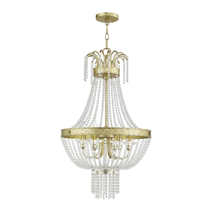 Livex Valentina 51856-28 Chandelier Light - Hand Applied Winter Gold