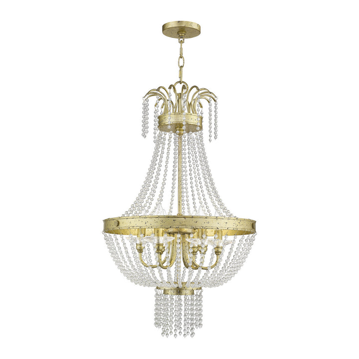 Livex Valentina 51856-28 Chandelier Light - Hand Applied Winter Gold