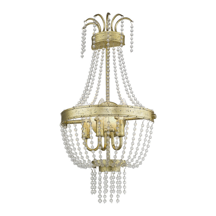 Livex Valentina 51874-28 Wall Sconce Light - Hand Applied Winter Gold