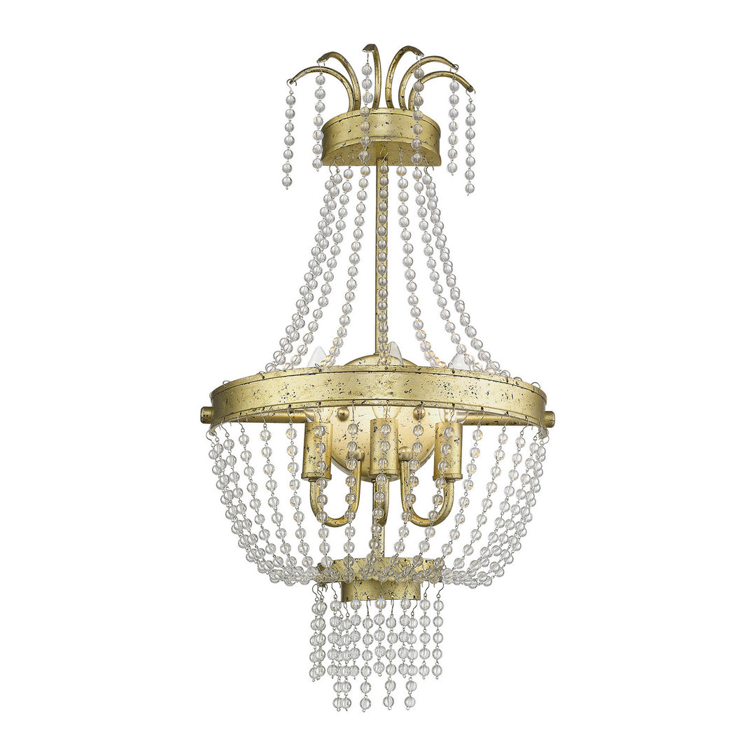 Livex Valentina 51874-28 Wall Sconce Light - Hand Applied Winter Gold