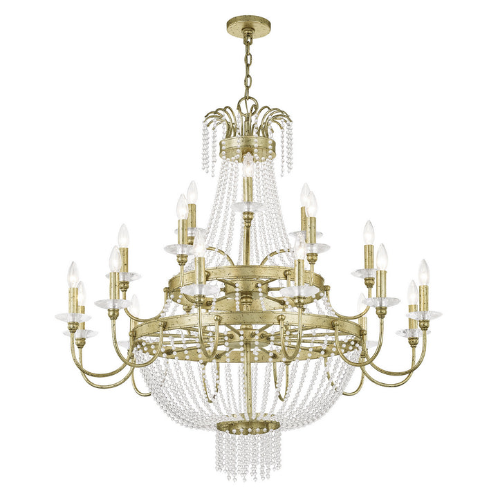 Livex Valentina 51877-28 Chandelier Light - Hand Applied Winter Gold
