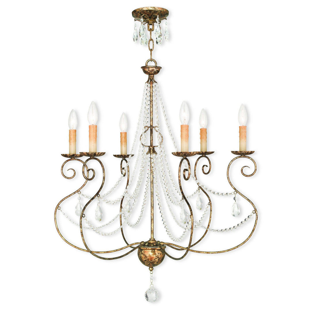 Livex Isabella 51906-36 Chandelier Light - Hand Applied European Bronze