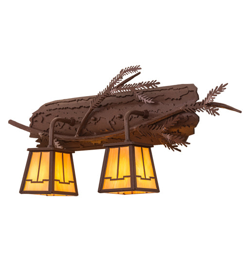 Meyda Tiffany Pine Branch 65090 Bath Vanity Light 24 in. wide - Rust