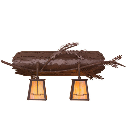 Meyda Tiffany Pine Branch 65090 Bath Vanity Light 24 in. wide - Rust