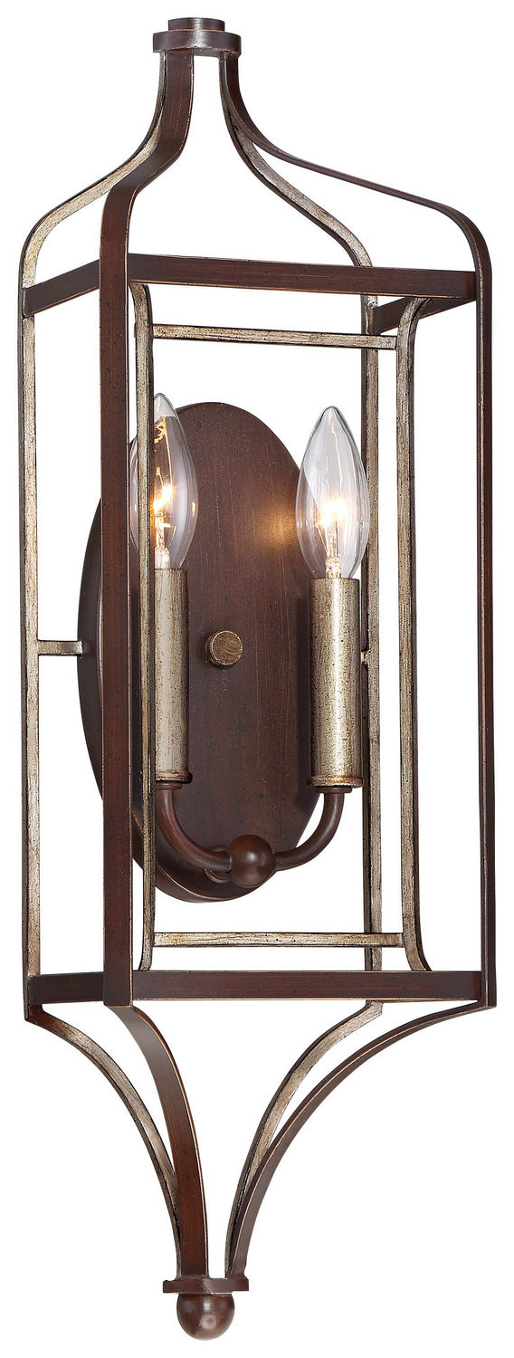 Minka-Lavery Astrapia 4342-593 Wall Light - Dark Rubbed Sienna With Aged Silver