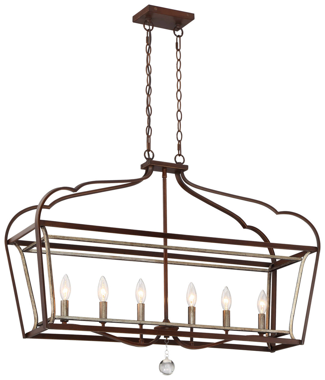 Minka-Lavery Astrapia 4346-593 Pendant Light - Dark Rubbed Sienna With Aged Silver