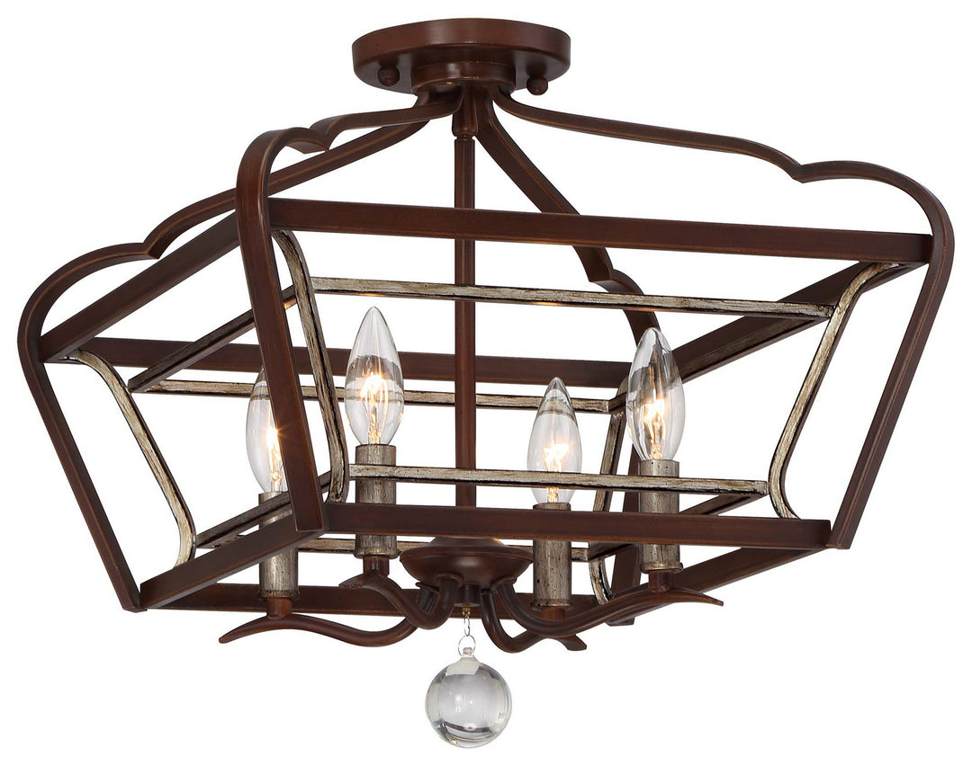 Minka-Lavery Astrapia 4347-593 Ceiling Light - Dark Rubbed Sienna With Aged Silver