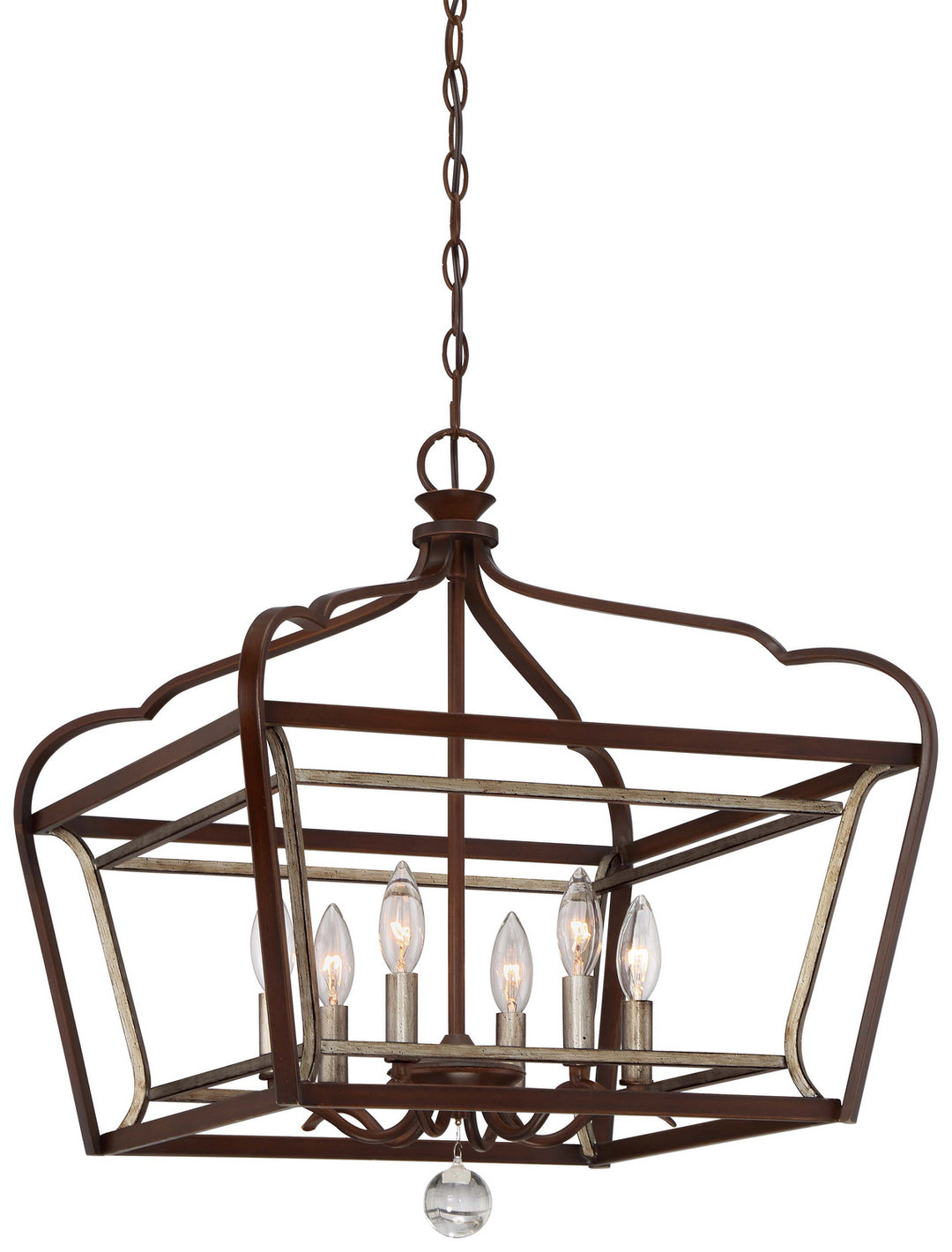 Minka-Lavery Astrapia 4348-593 Pendant Light - Dark Rubbed Sienna With Aged Silver