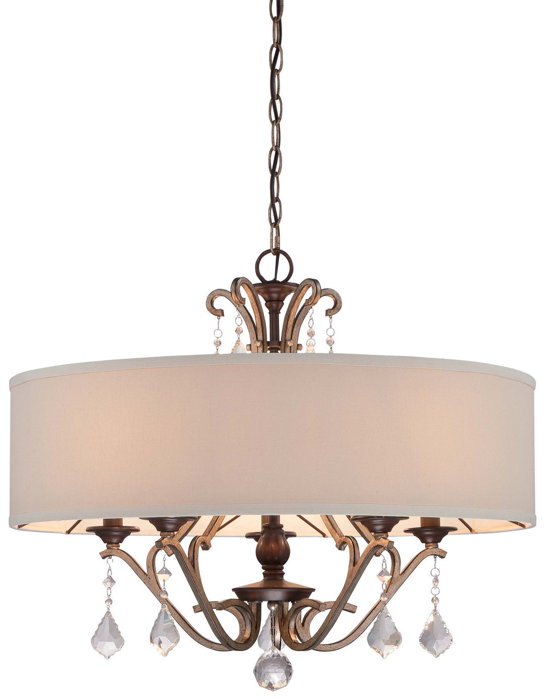 Minka-Lavery Gwendolyn Place 4355-593 Chandelier Light - Dark Rubbed Sienna With Aged Silver