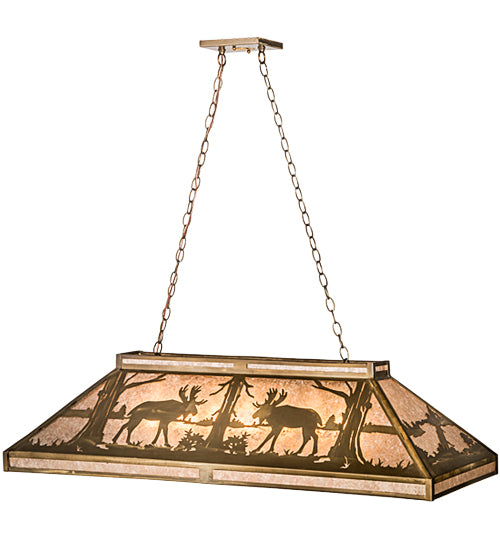 Meyda Tiffany Moose At Lake 65098 Pendant Light - Antique Copper