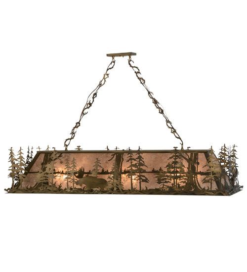 Meyda Tiffany Moose Through The Trees 65118 Pendant Light - Antique Copper