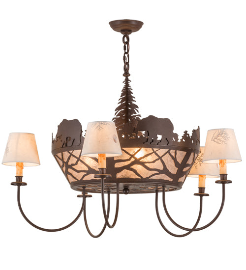 Meyda Tiffany Bear On The Loose 65134 Chandelier Light - Cafe-Noir