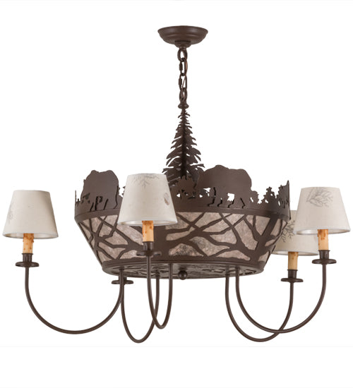 Meyda Tiffany Bear On The Loose 65134 Chandelier Light - Cafe-Noir