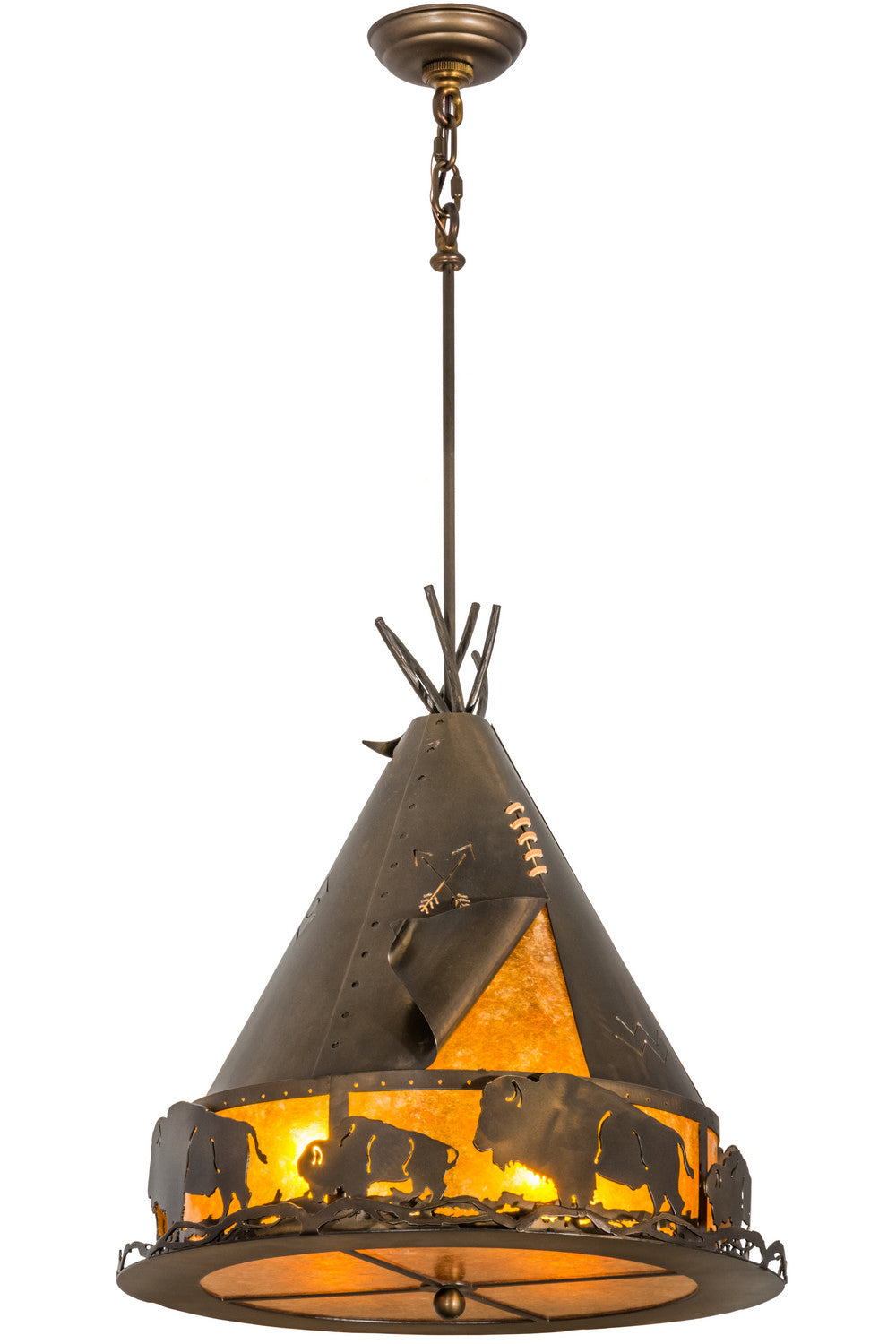 Meyda Tiffany Teepee 50156 Pendant Light - Antique Copper